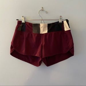 Lululemon Speed Up Shorts, Maroon, Size 4